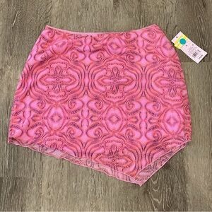 Wild Fable S Pink Mesh Mini Skirt Asymmetrical Hem Lined Y2K NWT